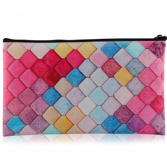 Atelier Sona Handbags - SOLD | Geometric Fish Scale Cosmetic Bag